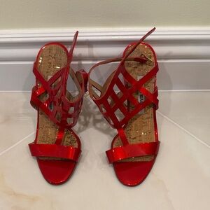 Manolo Blahnik Red Strappy Sandals